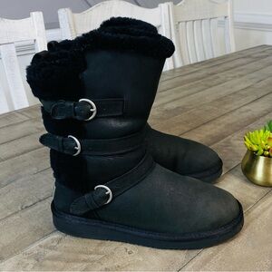 UGG Becket Moto Water Resistant Leather Boots Women’s Size 8